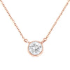 .925 Sterling Silver 1/2 Cttw Diamond Bezel 18" Pendant Necklace (I-J Color, I2-I3 Clarity)