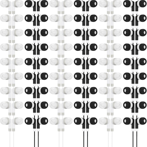 Kigeli 100 Pcs Kids Bulk Earbud Headphones for Classroom Student Wired Headphones in-Ear Earbud 3.5 mm Disposable Earphones Set for Kids Adult Class School Library Laptop (Grey Black)