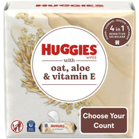 Huggies Wipes with Oat, Aloe & Vitamin E, Unscented, 3 Pack, 168 Total Ct (Select for More Options) EasyOptionXY LLC