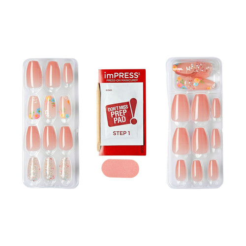 KISS imPRESS Medium Coffin Gel Press-On Nails, Glossy Light Pink, 30 Pieces EasyOptionXY LLC