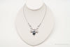 Antique Hematite Sterling Silver Filigree Necklace