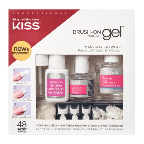 KISS Brush-On Gel Nail Kit, French & Natural Tips, 48 Count EasyOptionXY LLC