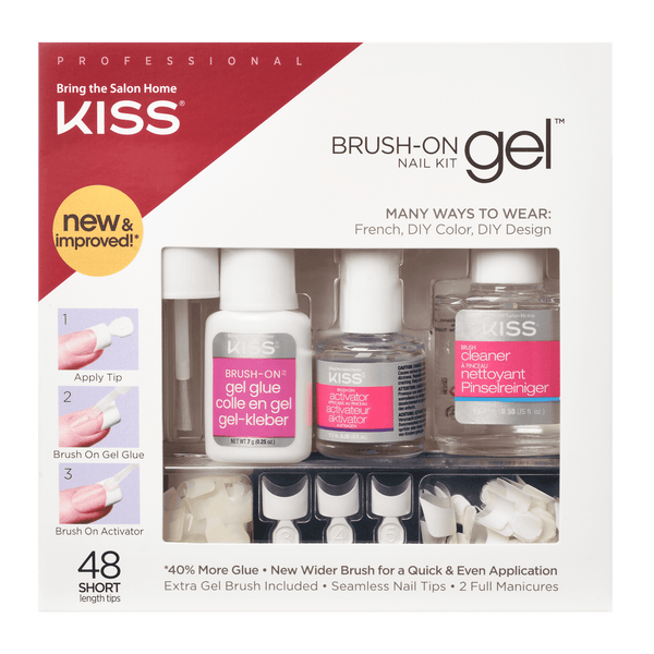 KISS Brush-On Gel Nail Kit, French & Natural Tips, 48 Count EasyOptionXY LLC