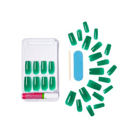 KISS Gel Fantasy Long Square Solid Color Glue-On Jelly Nails, Neon Green, 28 pieces EasyOptionXY LLC