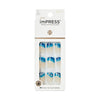 KISS imPRESS Long-Lasting Short Square Gel Press-On Nails, Glossy Blue & White, 30 Pieces EasyOptionXY LLC