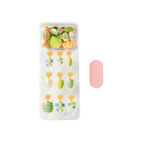 KISS imPRESS Mini Square Press-On Nails for Kids, Glossy Light Green, 20 Count EasyOptionXY LLC
