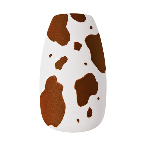 KISS imPRESS Medium Coffin Gel Press-On Nails, Matte Medium Brown , 30 Pieces EasyOptionXY LLC