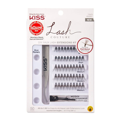 KISS Lash Couture DIY Faux Eyelash Extension Kit, 50 Cluster Eyelashes EasyOptionXY LLC