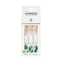 KISS imPRESS Medium Almond Gel Press-On Nails, Glossy Light White, 30 Pieces EasyOptionXY LLC
