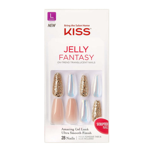 KISS USA Jelly Fantasy Translucent Nails, Jelly Rolls, Long, Coffin EasyOptionXY LLC