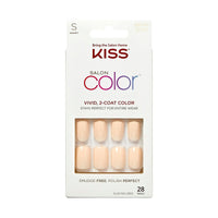 KISS Salon Color Short Square Fake Nails, Glossy Solid White, 28 Count EasyOptionXY LLC