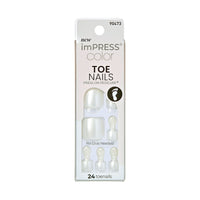 KISS imPRESS Press-On Gel Toenails, Glossy Solid White, 24 Pieces EasyOptionXY LLC