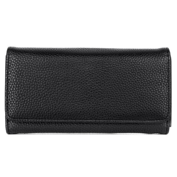 Julia Buxton Women's Bianca Wallet Vegan Leather, Black EasyOptionXY LLC