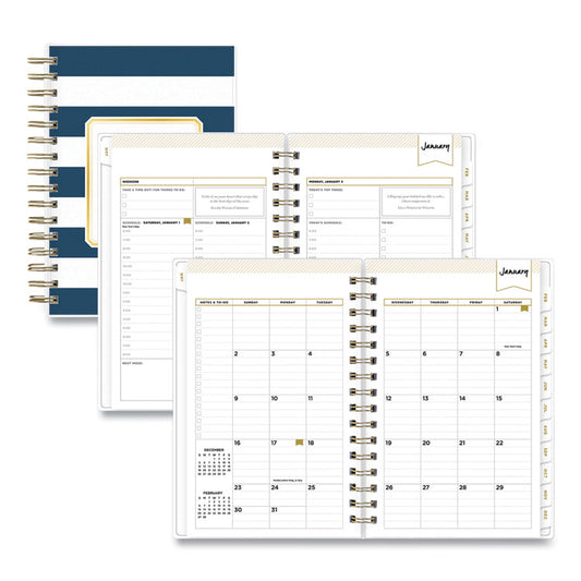 Blue Sky® Day Designer Navy Stripe Daily/Monthly Planner