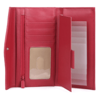 Julia Buxton Women's Heiress Organizer Clutch Leather, Red EasyOptionXY LLC