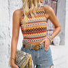 Sunset Stripes Western Knitted Top – Trendy Cowgirl Style Sleeveless Top
