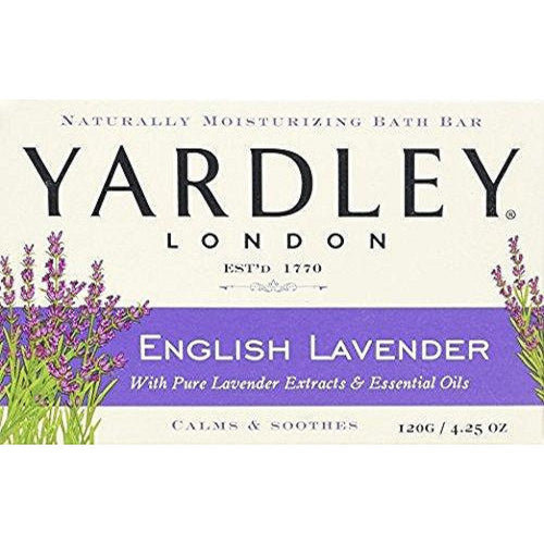 Yardley London English Lavender Bar Soap with Essential Oils, 4 oz (4-Pack)
