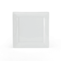 Square Porcelain Dinner Plates, White, Set of 6