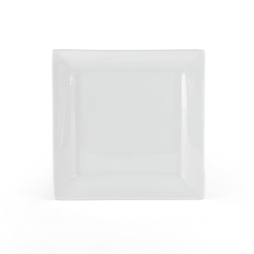 Square Porcelain Dinner Plates, White, Set of 6