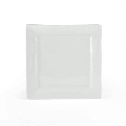 Square Porcelain Salad Plates, White, Set of 6