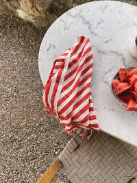 Girit Red Cotton Linen Towel