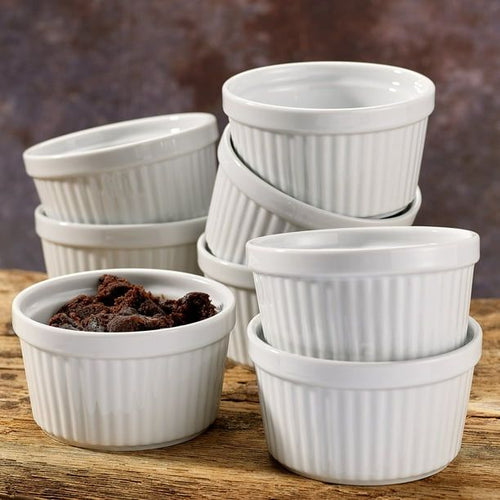 Better Homes & Gardens 8 Piece White Porcelain Ramekin Set EasyOptionXY LLC