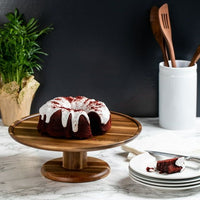 Better Homes & Gardens Acacia Wood Round Cake Stand EasyOptionXY LLC