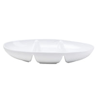 Better Homes & Gardens- Porcelain Oval-shape Divided Bowl, White EasyOptionXY LLC
