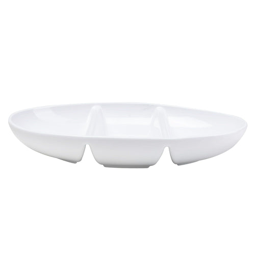 Better Homes & Gardens- Porcelain Oval-shape Divided Bowl, White EasyOptionXY LLC