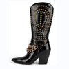 Knight Studded Cowboy Boots | Punk Rock Style with Rivets & Chains