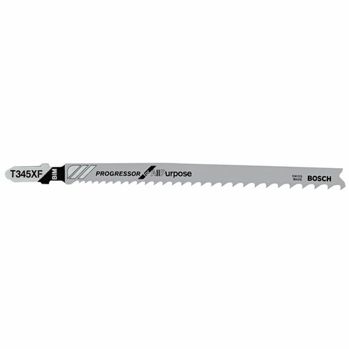 BOSCH T345XF3 3 pc. 5-1/4 In. 5-10P TPI Progressor for Wood with Nails T-Shank Jig Saw Blades