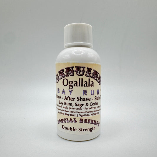Ogallala Bay Rum, Sage & Cedar Double Strength Pre Shave - After Shave Splash - Skin Toner 2 Oz