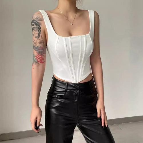 Sizzling Square Collar Low-Cut Vest Top – Sexy Cowgirl Style for the Nightlife