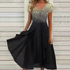 Serene Blooms Chiffon Patchwork Dress | Elegant Floral Dress for Summer