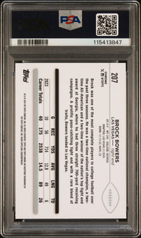 Graded 2024 Topps Chrome Brock Bowers #207 Rookie RC Football Card PSA 10 Gem Mint