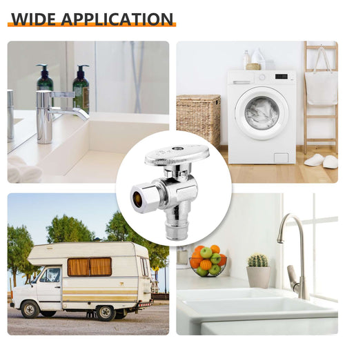 10 Pcs 1/2" PEX Expansion x 3/8" OD Compr. Angle Stop Valve, 1/4 Turn (Lead Free) Plumbingsell