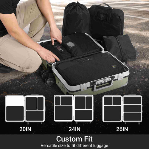 Votagoo Tactical Packing Cubes 6 Packs Lightweight Luggage Set Packing