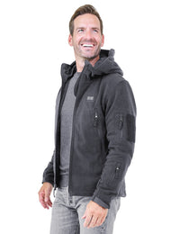 ANTARCTICA GEAR Fleece Heating Jacket, Fit Zip Hood Winter Jacket For Men