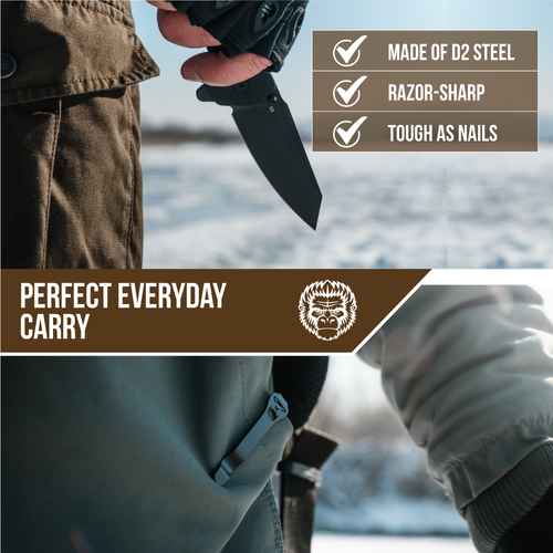 The Clip Point Folding Pocket Knife Giftset for Men and Women (Silver and Black)