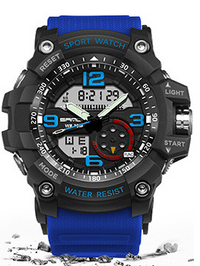 NEW Sport Analog-Digital Watch For Men and Woman  Waterresistant 50M Professional Waterproof Quartz Large Dial Military Wristwatches  With Night Mode