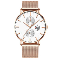 Black 3Bar Watch Men Women'S Watches Ladies Watch With Crystals  Fashion Stainless Steel Band Comfortable Wristwatch
