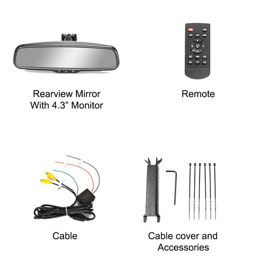 Master Tailgaters 10.5" Rear View Mirror with 4.3" LCD Screen + Dimming + Adjustable Guide Lines + Compass & Temperature | Rearview Universal Fit | Auto Adjusting Brightness LCD | Anti Glare | Original Mirror Replacement
