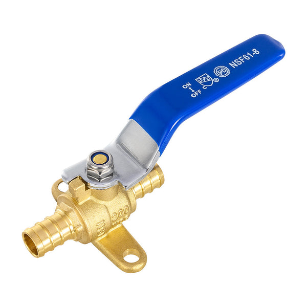 1/2" PEX Crimp Drop Ear Ball Valve, Blue (Lead Free) Plumbingsell