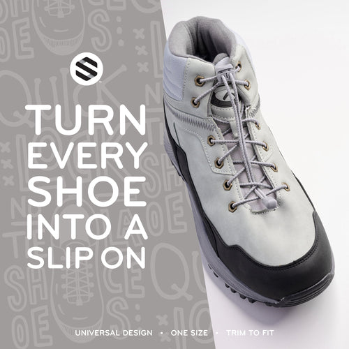 Grey Quick Lock No Tie Elastic Shoelaces The Original Stretchlace