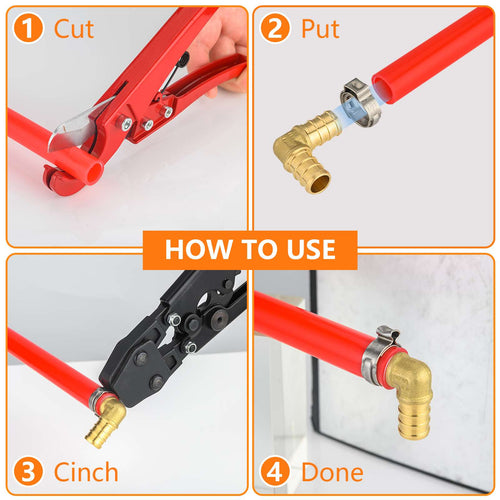 30 Pcs PEX-B Crimp 3/4" PEX x 3/4" Drop Ear Elbow (Lead Free)