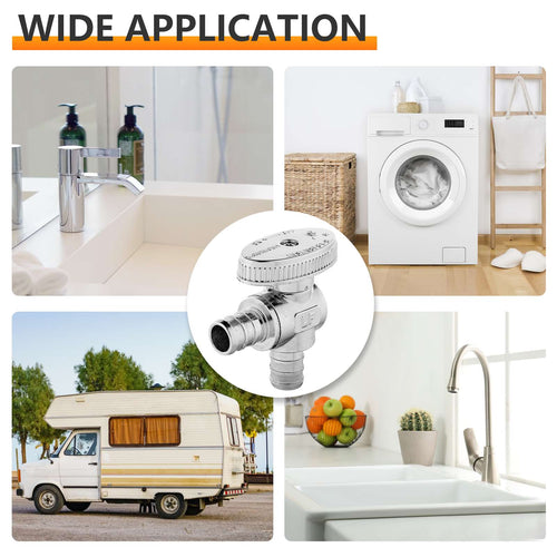 1/2" PEX Crimp x 1/2" PEX Crimp Angle Stop Valve, 1/4 Turn (Lead Free) Plumbingsell