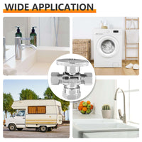 1/2" FIP x 3/8" OD Compr. x 3/8" OD Compr. Dual Angle Stop Valve, 1/4 Turn (Lead Free)