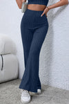 Basic Bae Full Size Ribbed High Waist Flare Pants