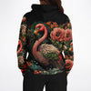 Flamingo Black Elegant Floral Hoodie