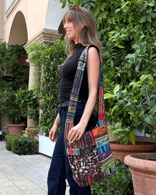 Kathmandu Collection Tribal Stripe Patchwork Hobo Bag Jupiter Gear